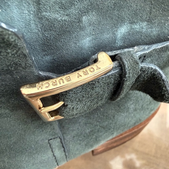 Tory Burch Dark Green Suede Ankle Boots - Picture 4 of 5